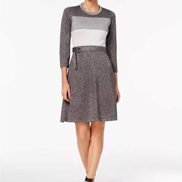 Calvin Klein Dresses & Skirts - NWT Calvin Klein Silver Metallic Sweater Dress Calvin Klein Dresses & Skirts - NWT Calvin Klein Silver Metallic Sweater Dress